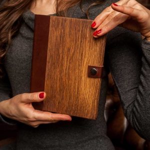 wood notebook, handmade