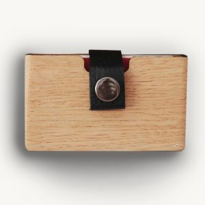Wooden Cardholder: Oak & Leather, light color