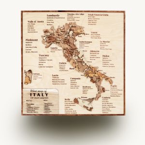 wine map of Italy, wall decor kitchen, 3d wood map, eco decoration wine lovers gift
