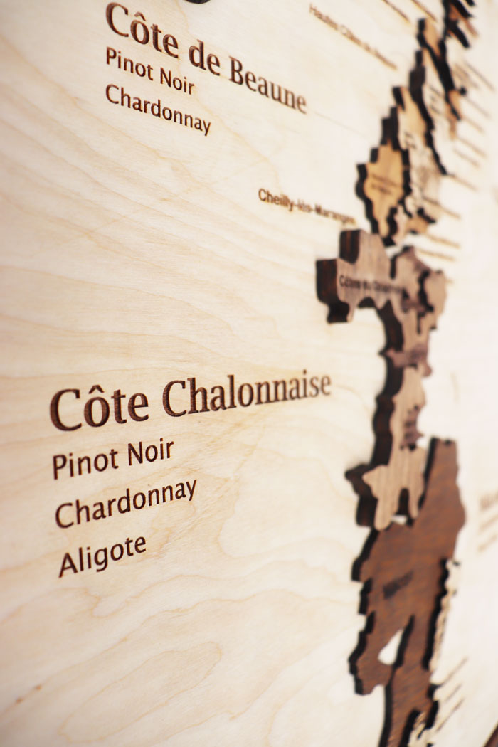 wine region map of france burgundy in details wall decor for living room