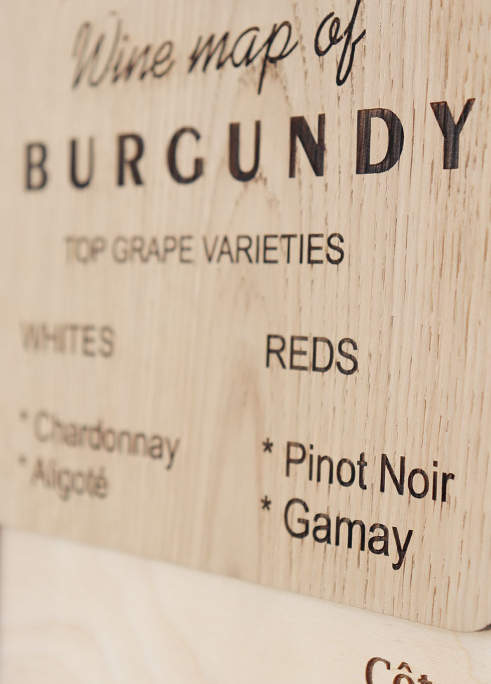 Burgundy wine map